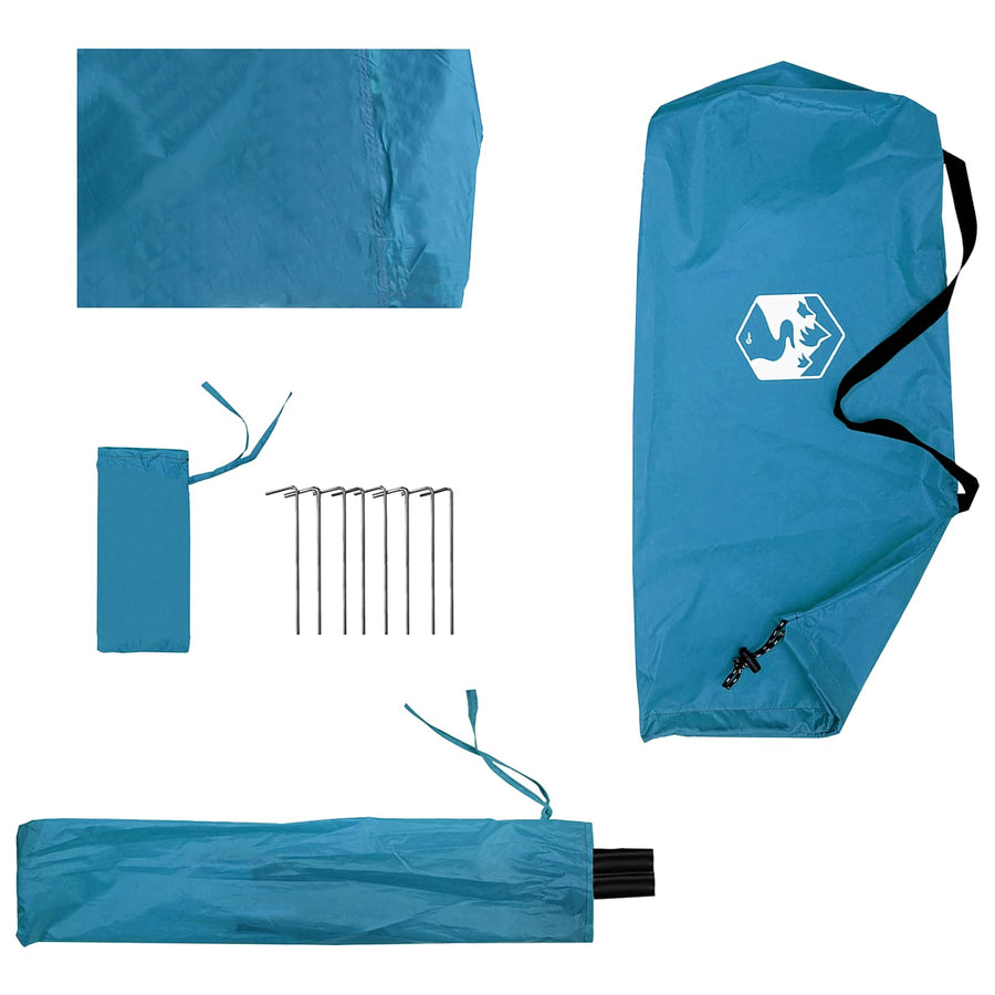 2-in-1 Regen Poncho met Kap Blauw 262 x 126 x 130 cm