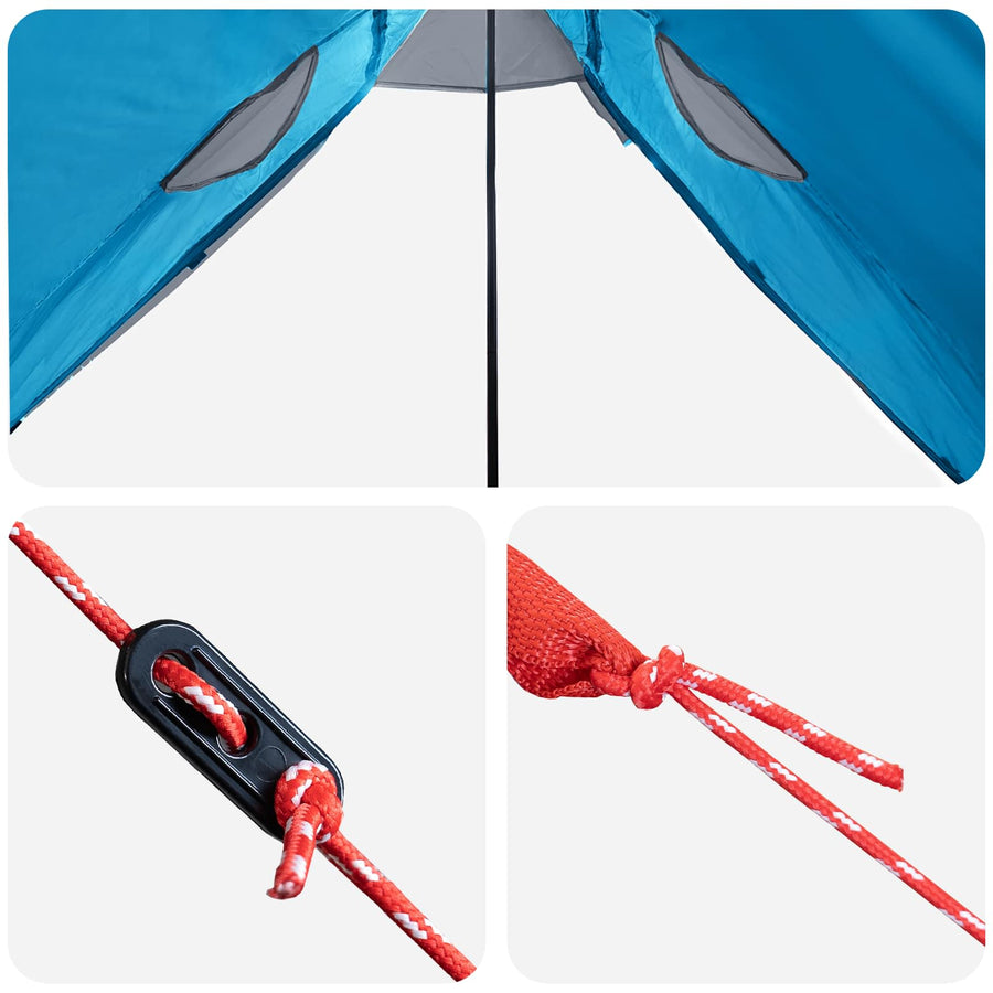 2-in-1 Regen Poncho met Kap Blauw 262 x 126 x 130 cm