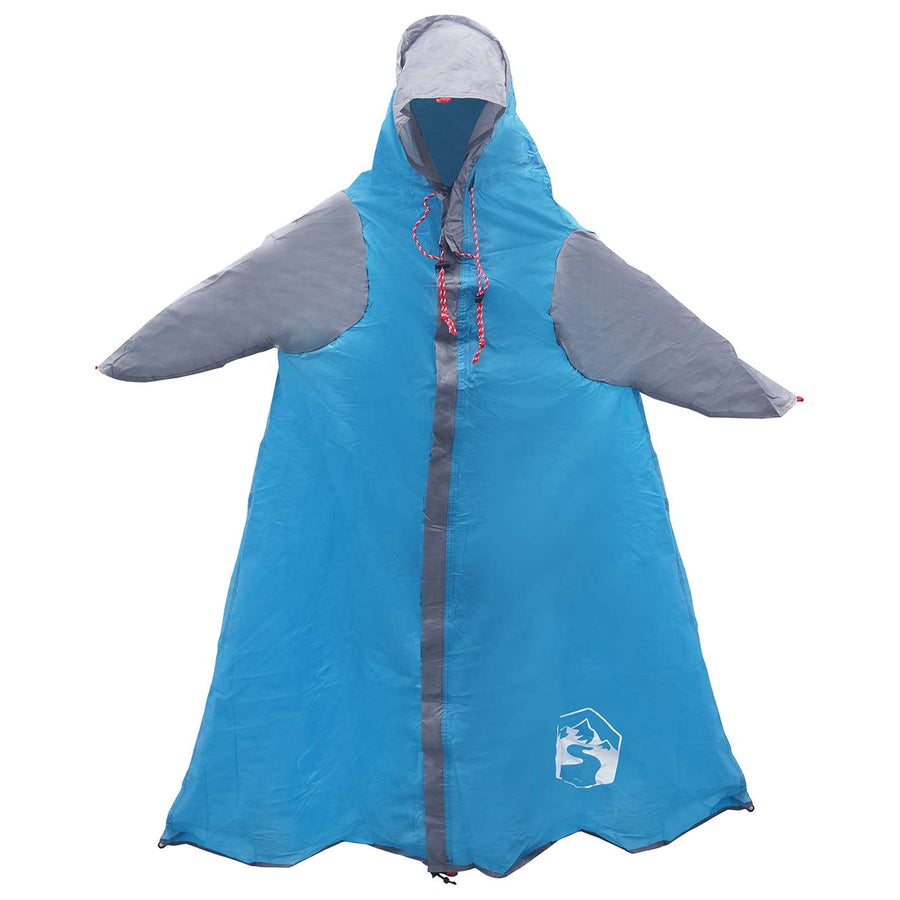2-in-1 Regen Poncho met Kap Blauw 262 x 126 x 130 cm