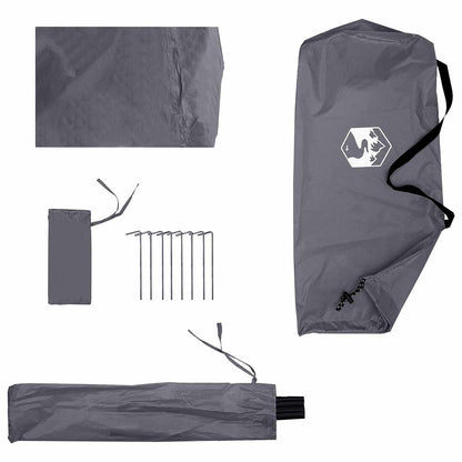 2-in-1 Regen Poncho met Kap Grijs en Oranje 262 x 126 x 130 cm