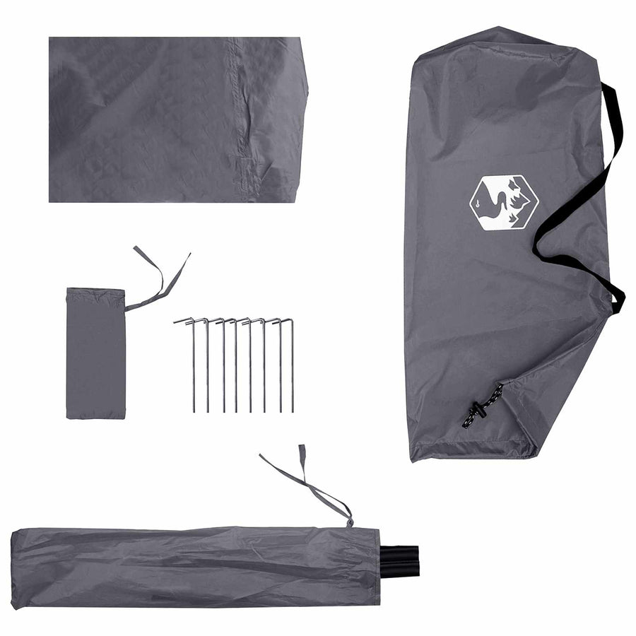 2-in-1 Regen Poncho met Kap Grijs en Oranje 262 x 126 x 130 cm