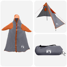 2-in-1 Regen Poncho met Kap Grijs en Oranje 262 x 126 x 130 cm