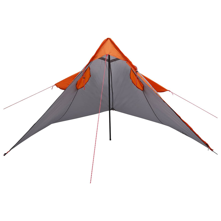2-in-1 Regen Poncho met Kap Grijs en Oranje 262 x 126 x 130 cm
