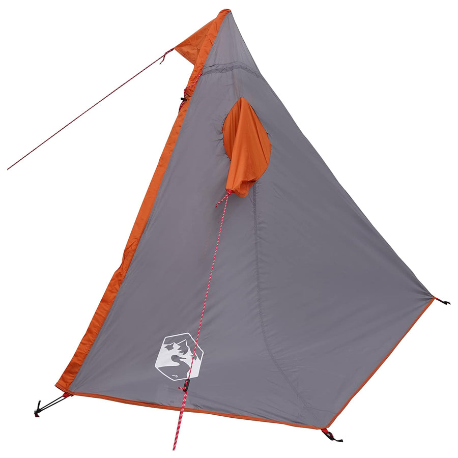 2-in-1 Regen Poncho met Kap Grijs en Oranje 262 x 126 x 130 cm