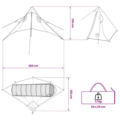 2-in-1 Regen Poncho met Kap Grijs en Oranje 262 x 126 x 130 cm