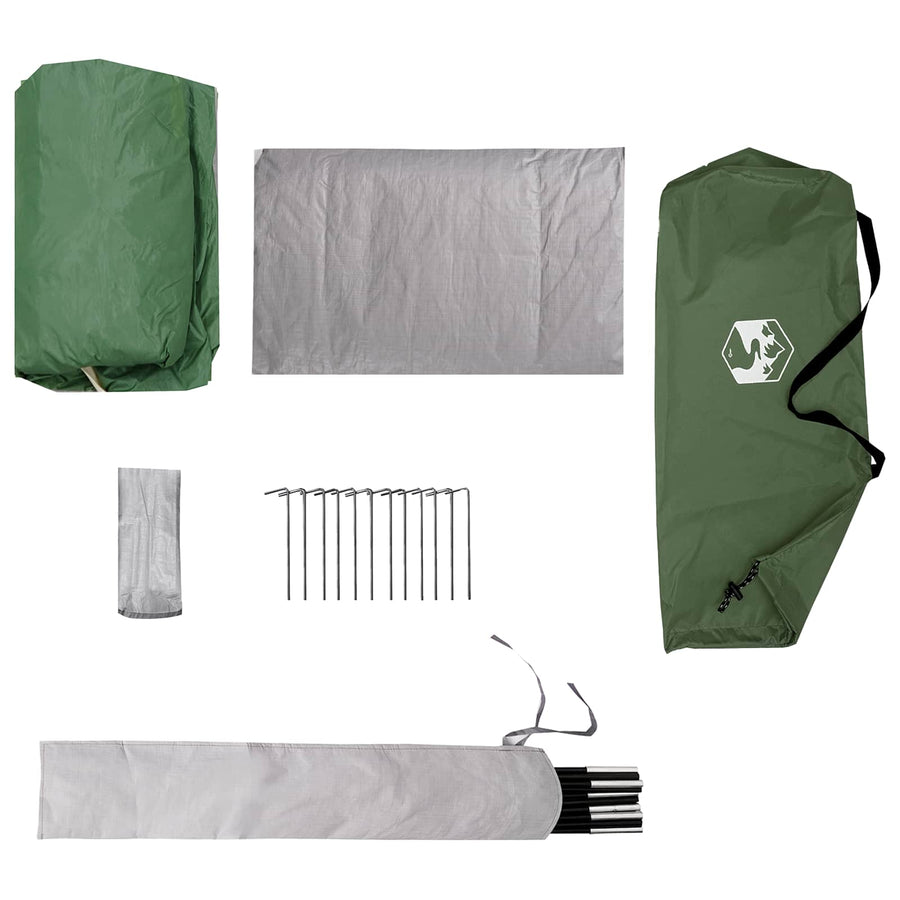 Backpacking Tent Groen 2-persoons 185T Polyester met PU Coating