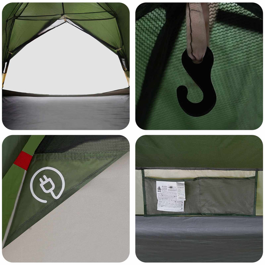 Backpacking Tent Groen 2-persoons 185T Polyester met PU Coating