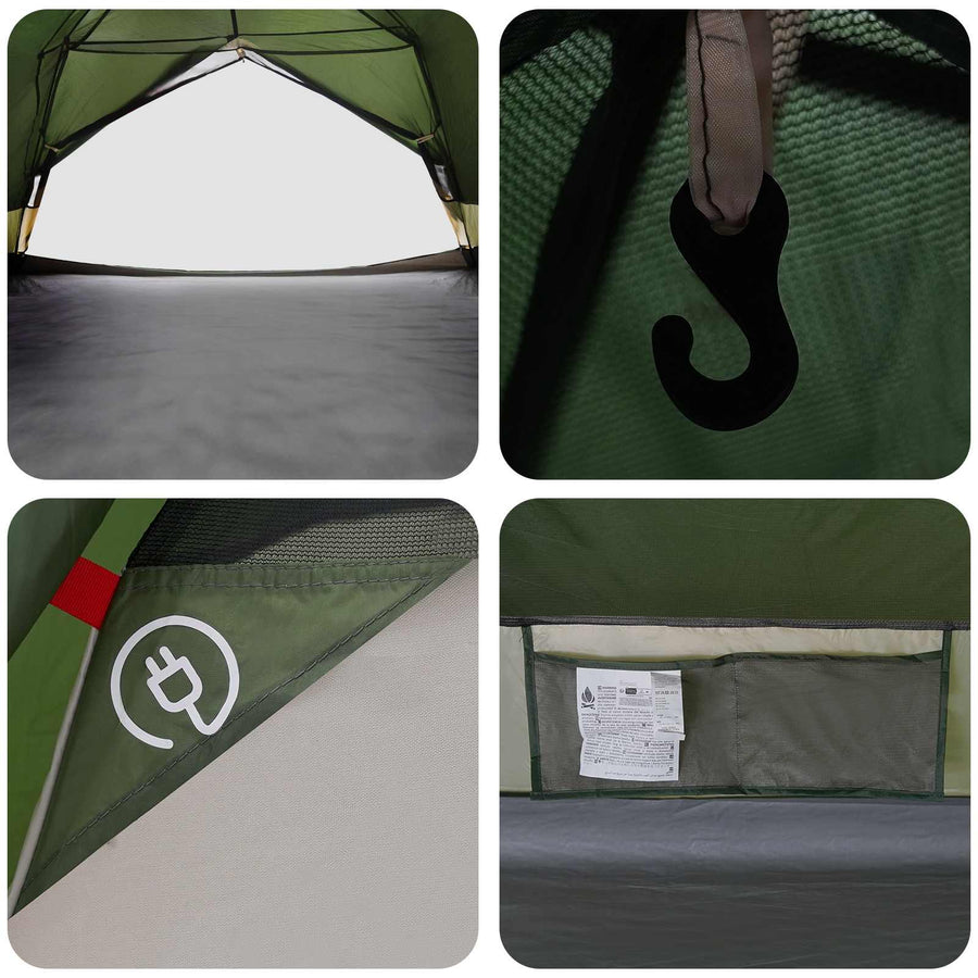 Backpacking Tent Groen 4-persoons 185T Polyester met PU Coating