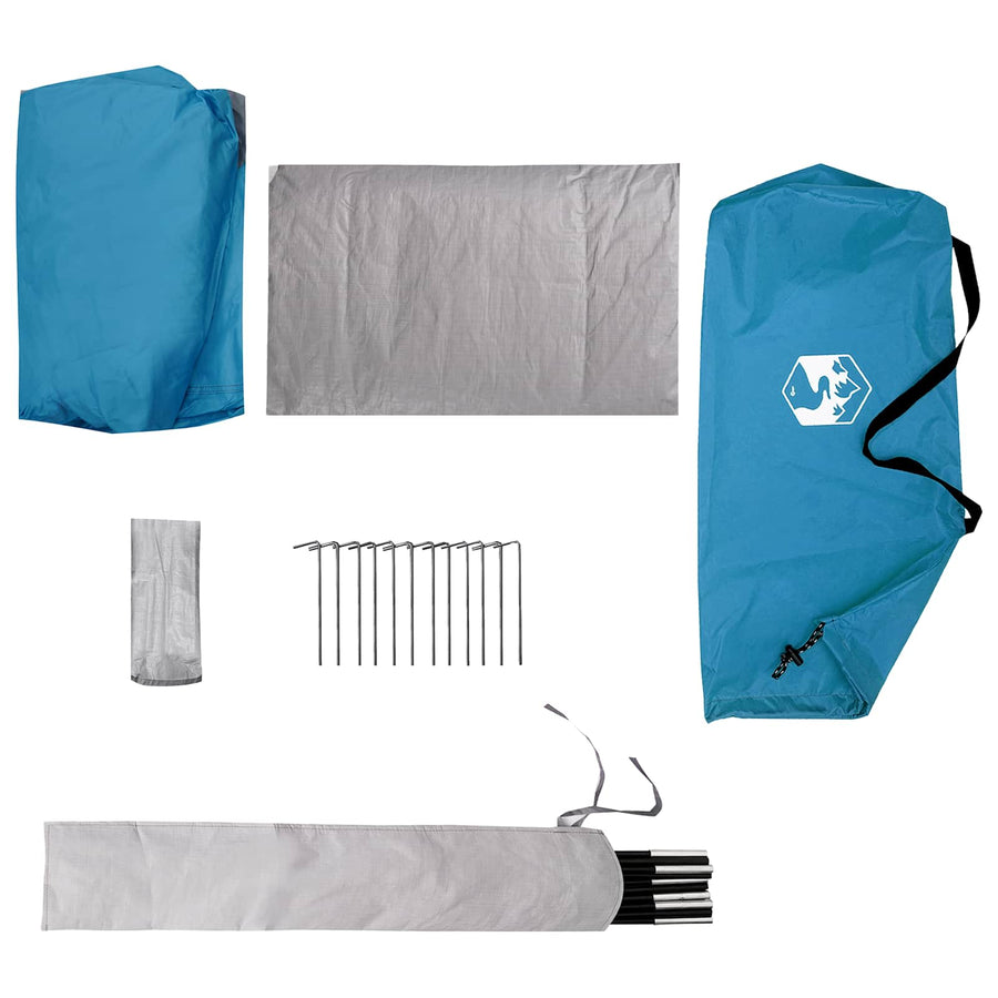 Backpacking Tent Blauw 4-persoons 185T Polyester met PU Coating
