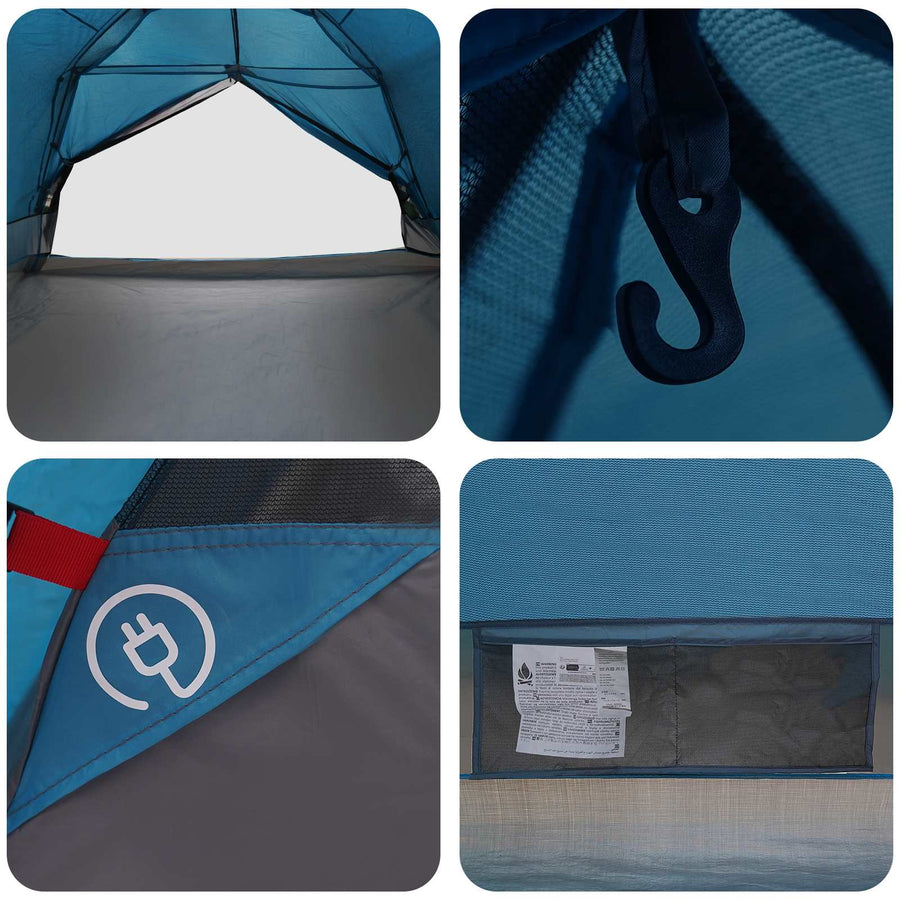 Backpacking Tent Blauw 4-persoons 185T Polyester met PU Coating