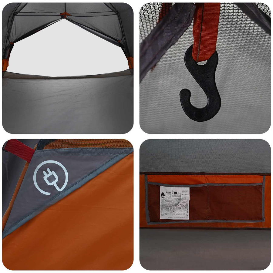 Backpacking Tent Grijs en Oranje 4-persoons