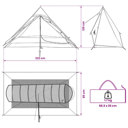 Backpacking Tent Blauw 222 x 85 x 125 cm