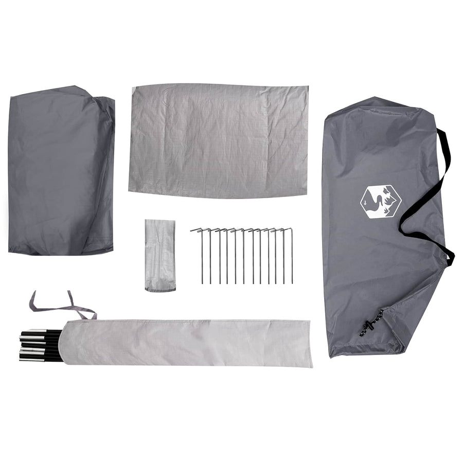 Backpacking Tent Grijs en Oranje 222 x 85 x 125 cm