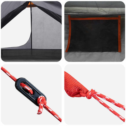 Backpacking Tent Grijs en Oranje 222 x 85 x 125 cm