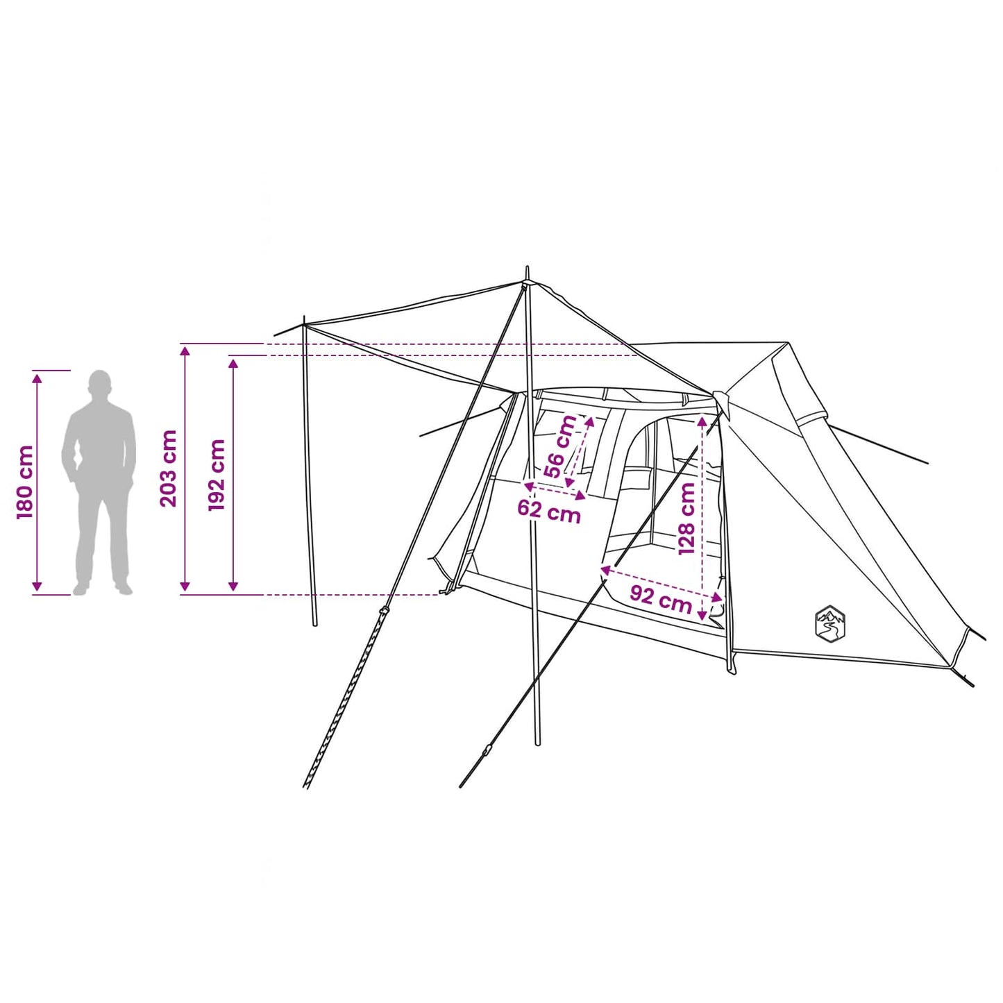 Tunneltent Blauw 475 x 220 x 192 cm