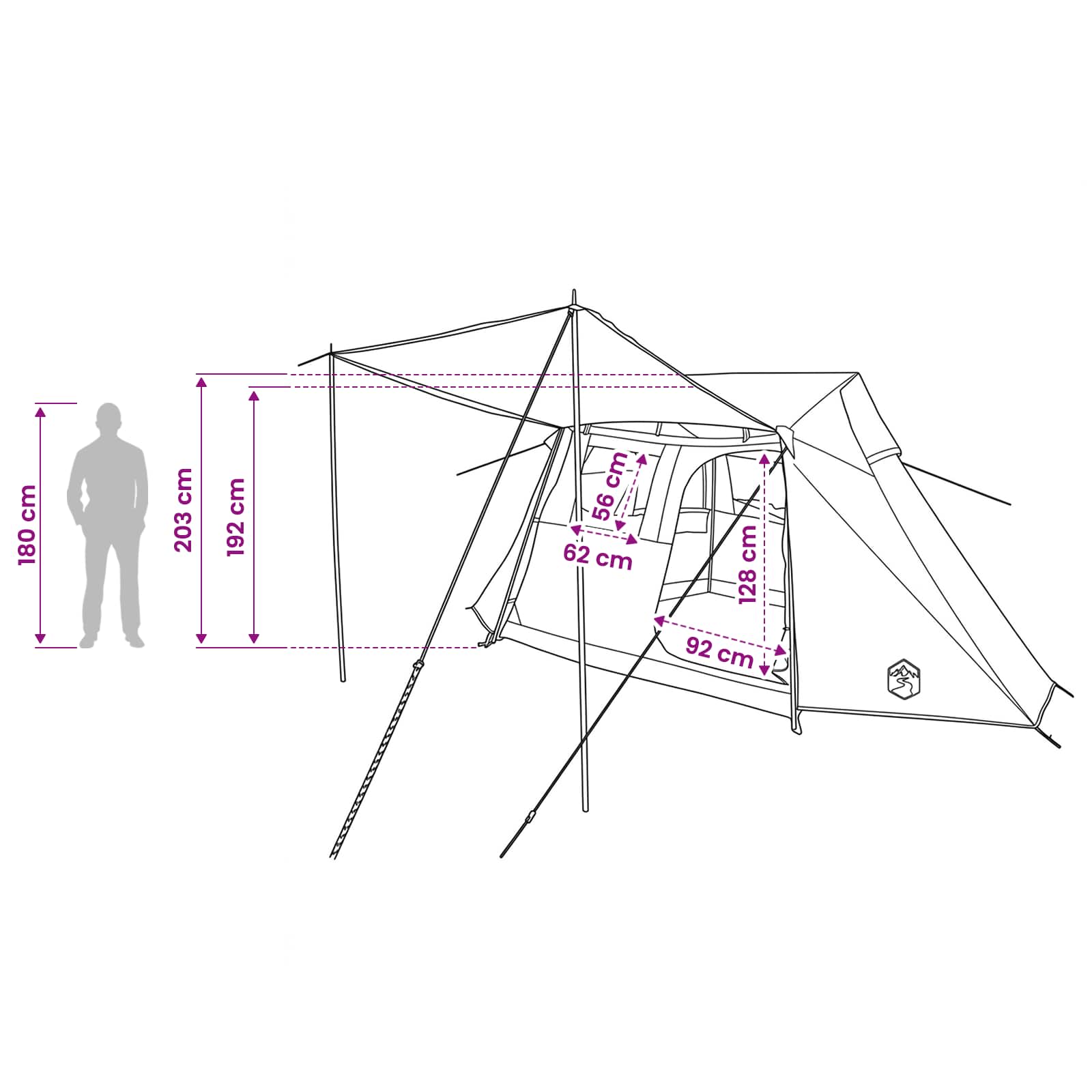 Tunneltent Blauw 475 x 220 x 192 cm