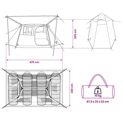 Tunneltent Blauw 475 x 220 x 192 cm