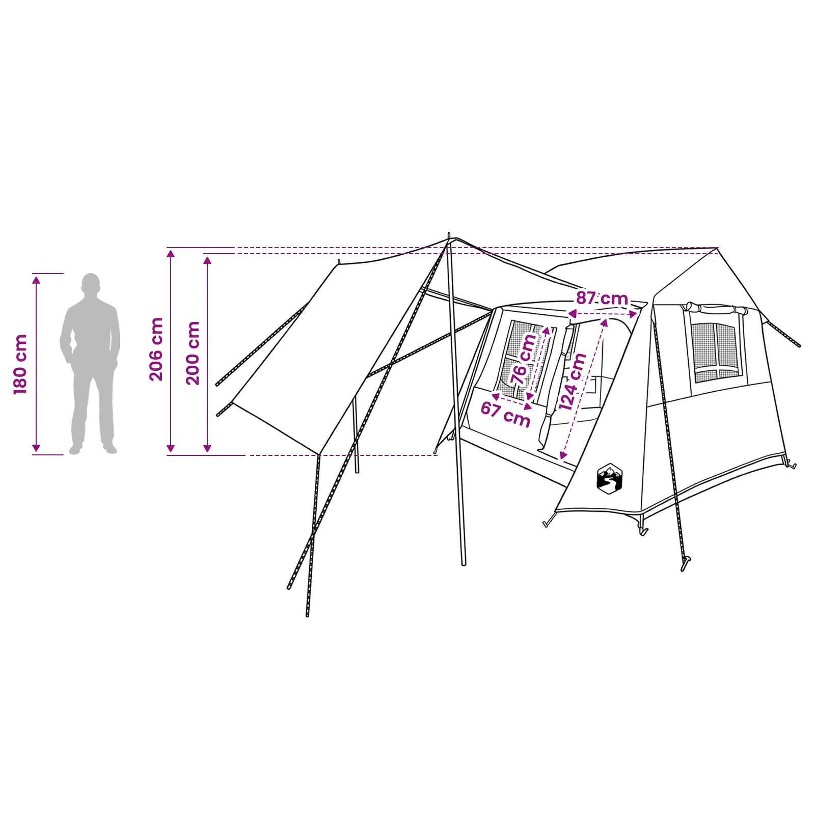 Tunneltent Groen 275 x 240 x 200 cm