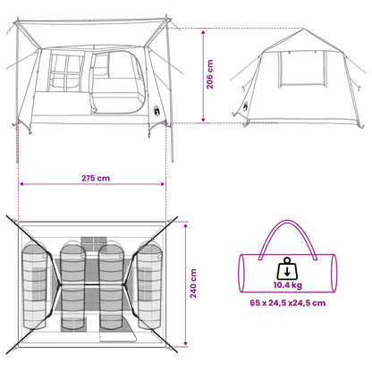 Tunneltent Groen 275 x 240 x 200 cm