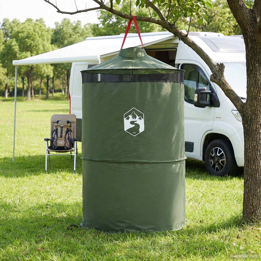 Pop-up Toilet Tent met Hangende Touw Groen 97 x 126 cm