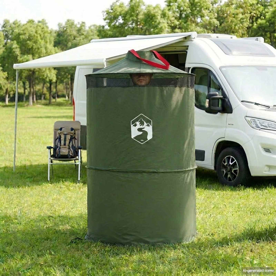 Pop-up Toilet Tent met Hangende Touw Groen 97 x 126 cm