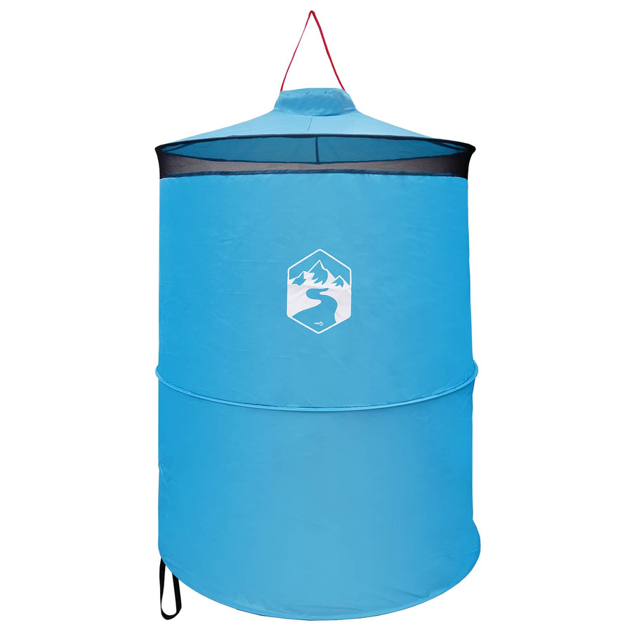 Pop-up Toilet Tent met Hangende Touw Blauw 97 x 126 cm