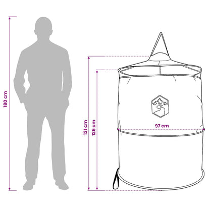 Pop-up Toilet Tent met Hangende Touw Blauw 97 x 126 cm
