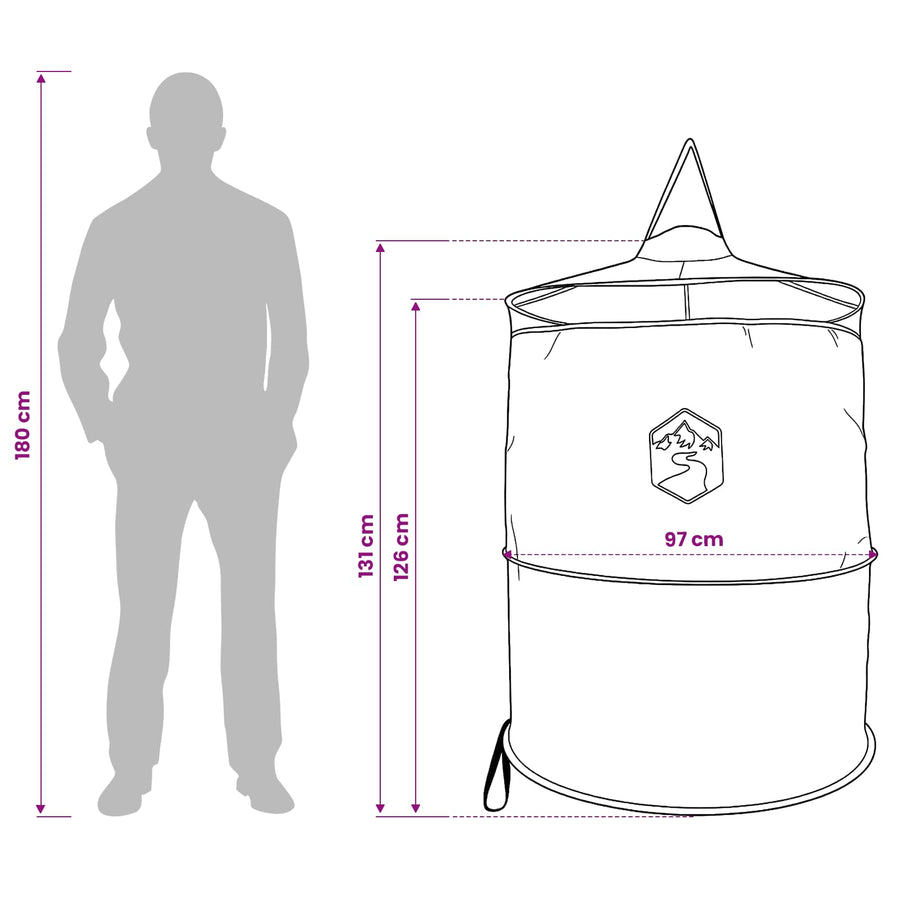 Pop-up Toilet Tent met Hangende Touw Blauw 97 x 126 cm