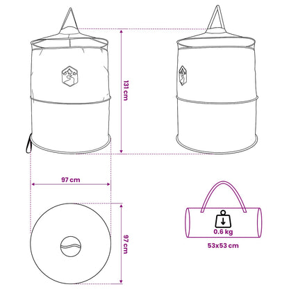 Pop-up Toilet Tent met Hangende Touw Blauw 97 x 126 cm