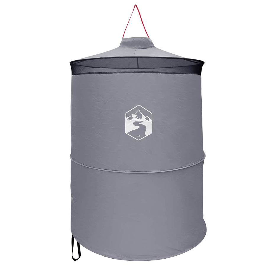 Pop-up Toilet Tent met Hangende Touw Grijs en Oranje