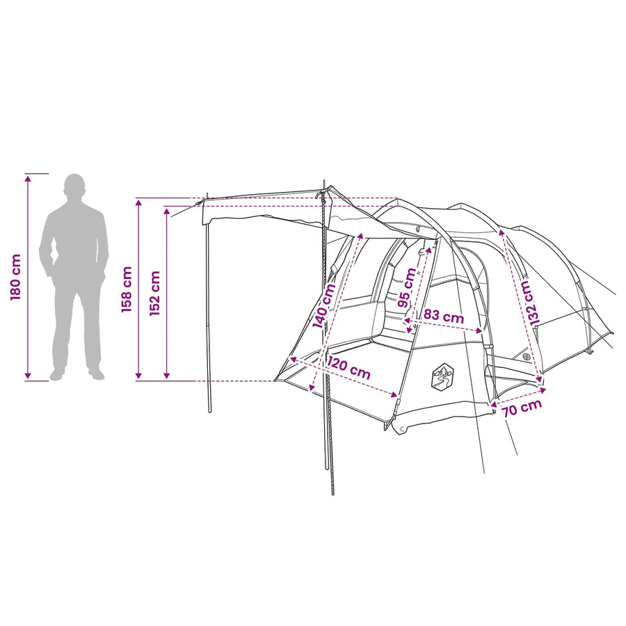 Tunneltent Groen 390 x 215 x 152 cm