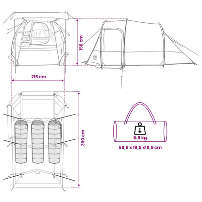 Tunneltent Groen 390 x 215 x 152 cm