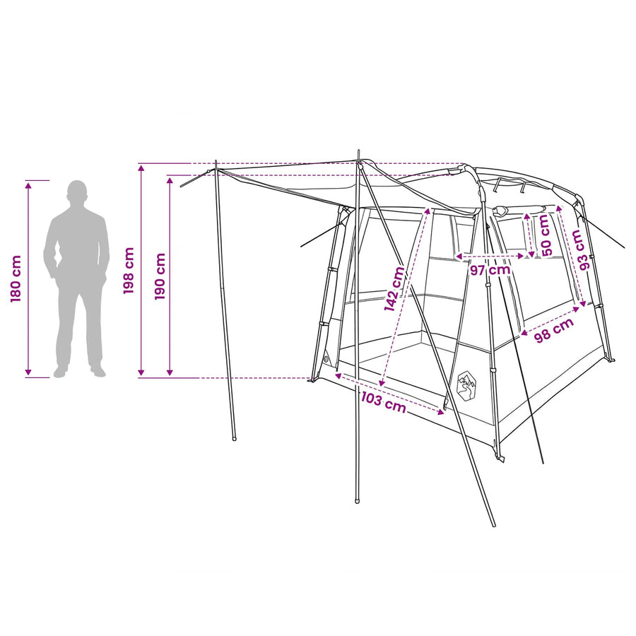 Partytent Groen 4-persoons 185T Polyester met PU Coating