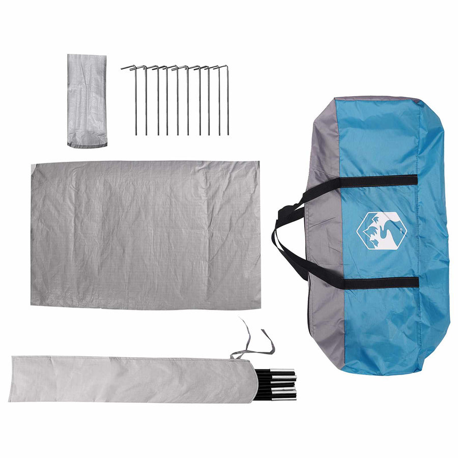 Partytent Blauw 4-persoons 185T Polyester met PU Coating