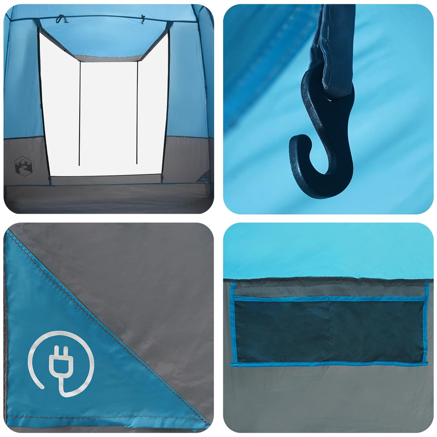 Partytent Blauw 4-persoons 185T Polyester met PU Coating
