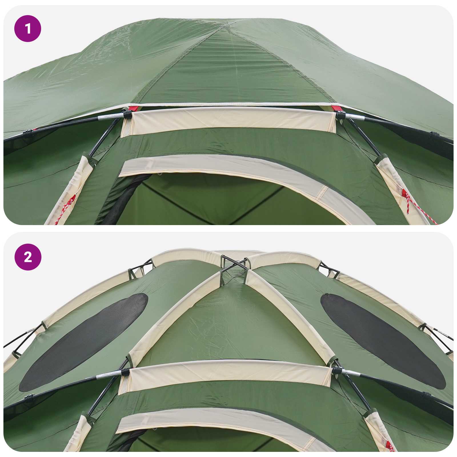Toilet Tent Groen 10-persoons 185T Polyester met PU Coating