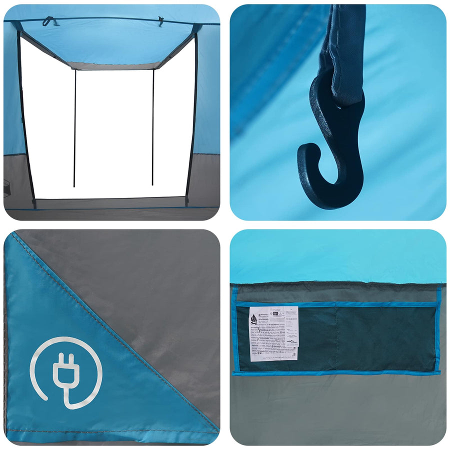 Toilet Tent Blauw 10-persoons 185T Polyester met PU Coating