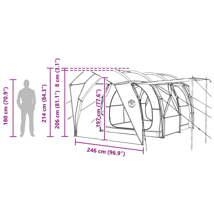 Tunneltent Groen 382 x 262 x 214 cm