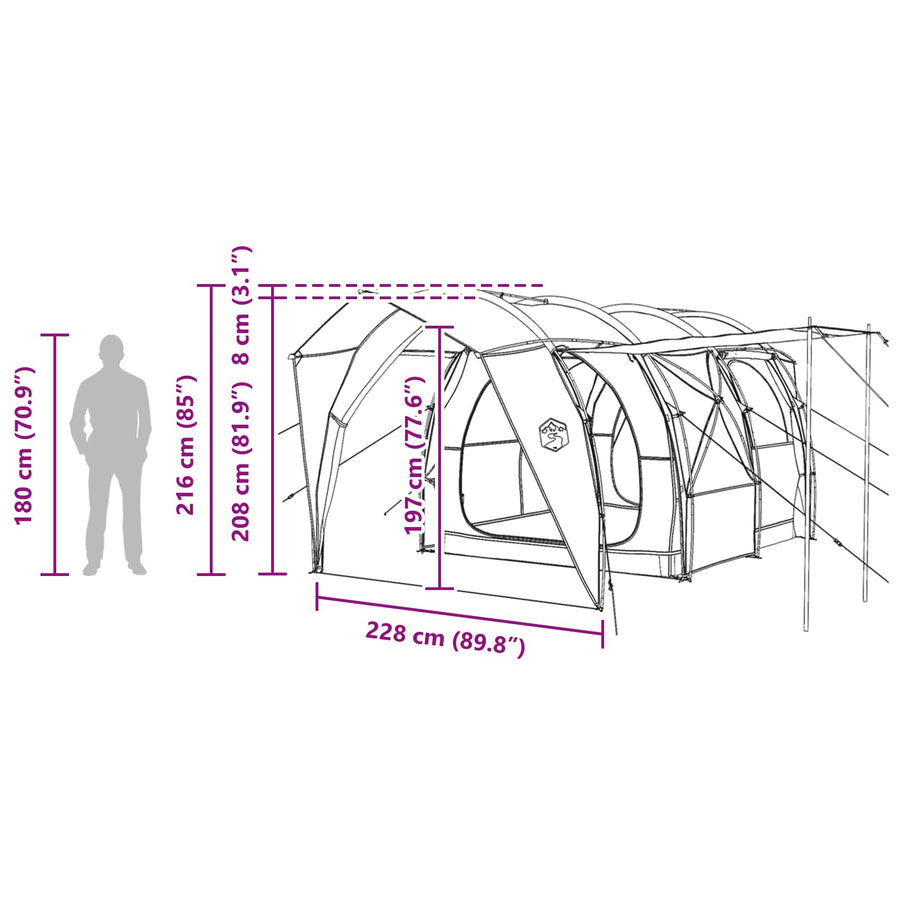 Tunneltent Groen 562 x 265 x 216 cm