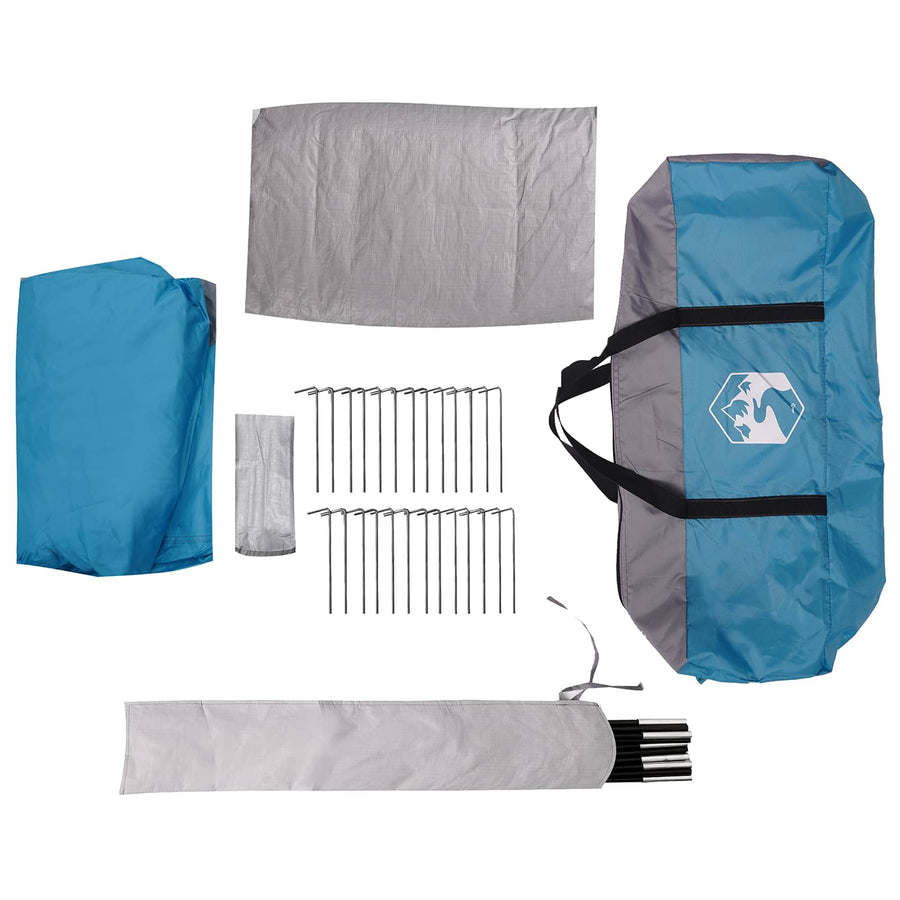 Gezinstent met regenzeil waterdicht tunnel Blauw 18-Persoon