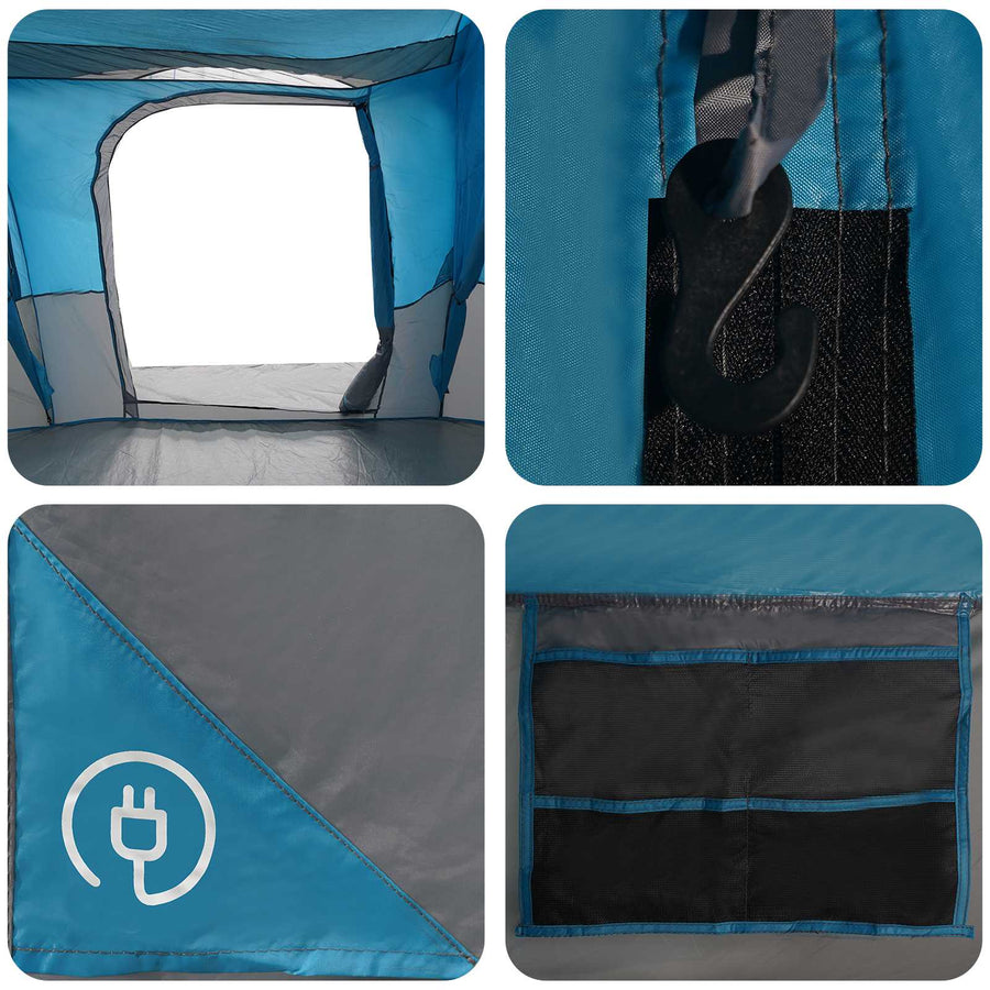 Gezinstent met regenzeil waterdicht tunnel Blauw 18-Persoon