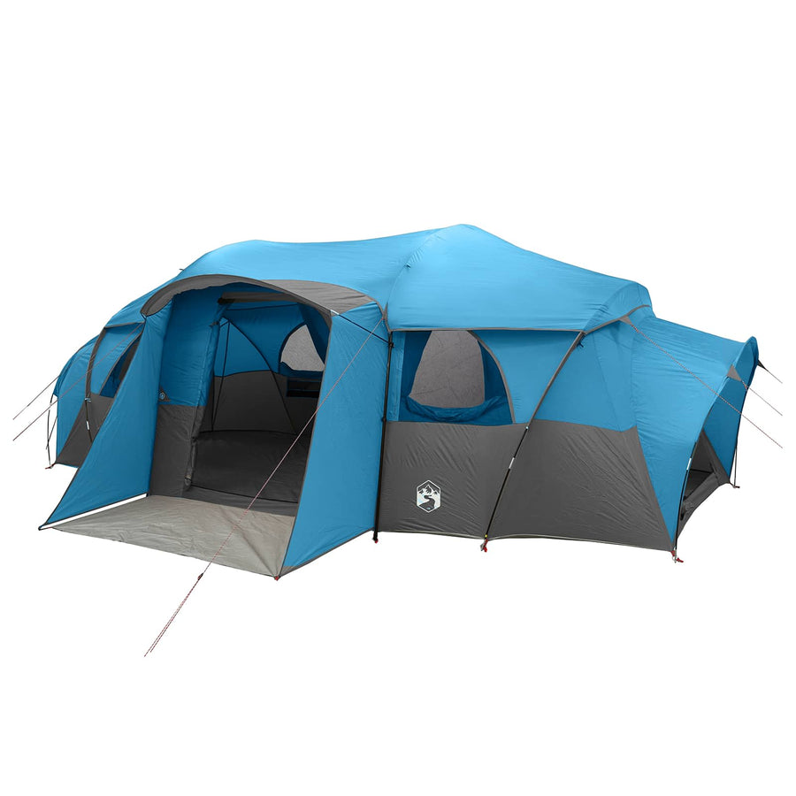Gezinstent met regenzeil waterdicht tunnel Blauw 10-persoons