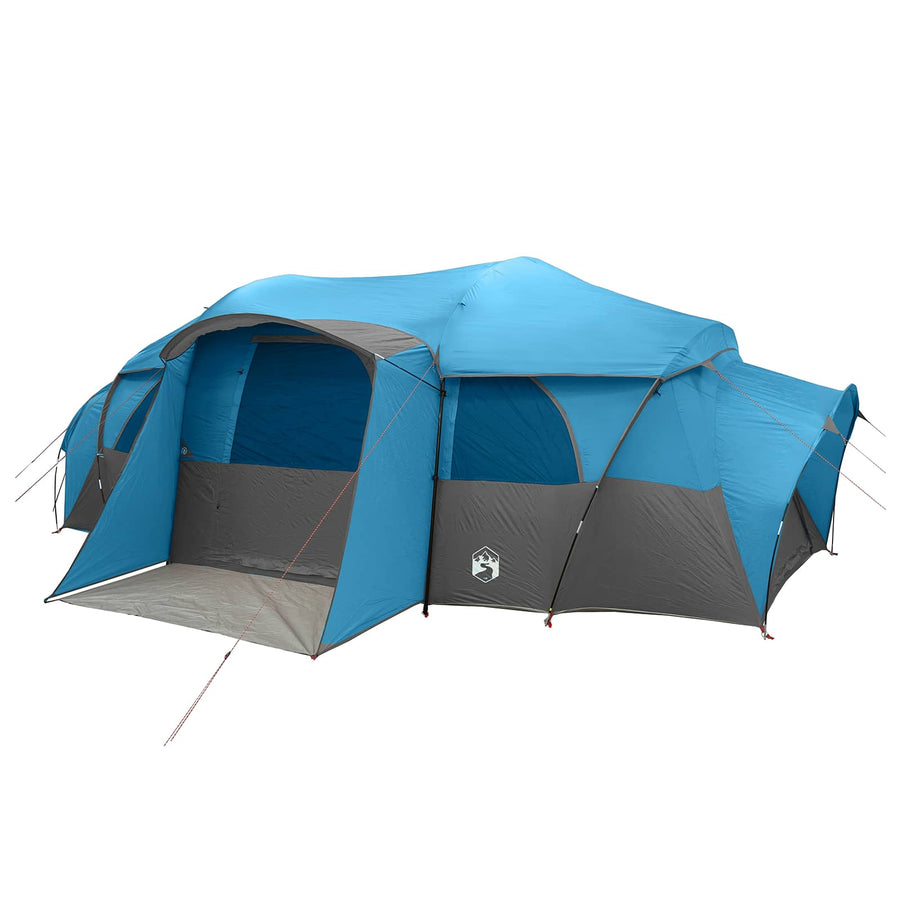 Gezinstent met regenzeil waterdicht tunnel Blauw 10-persoons