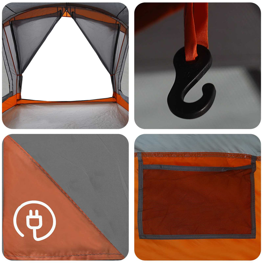 Gezinstent Grijs en Oranje 550 x 555 x 208 cm