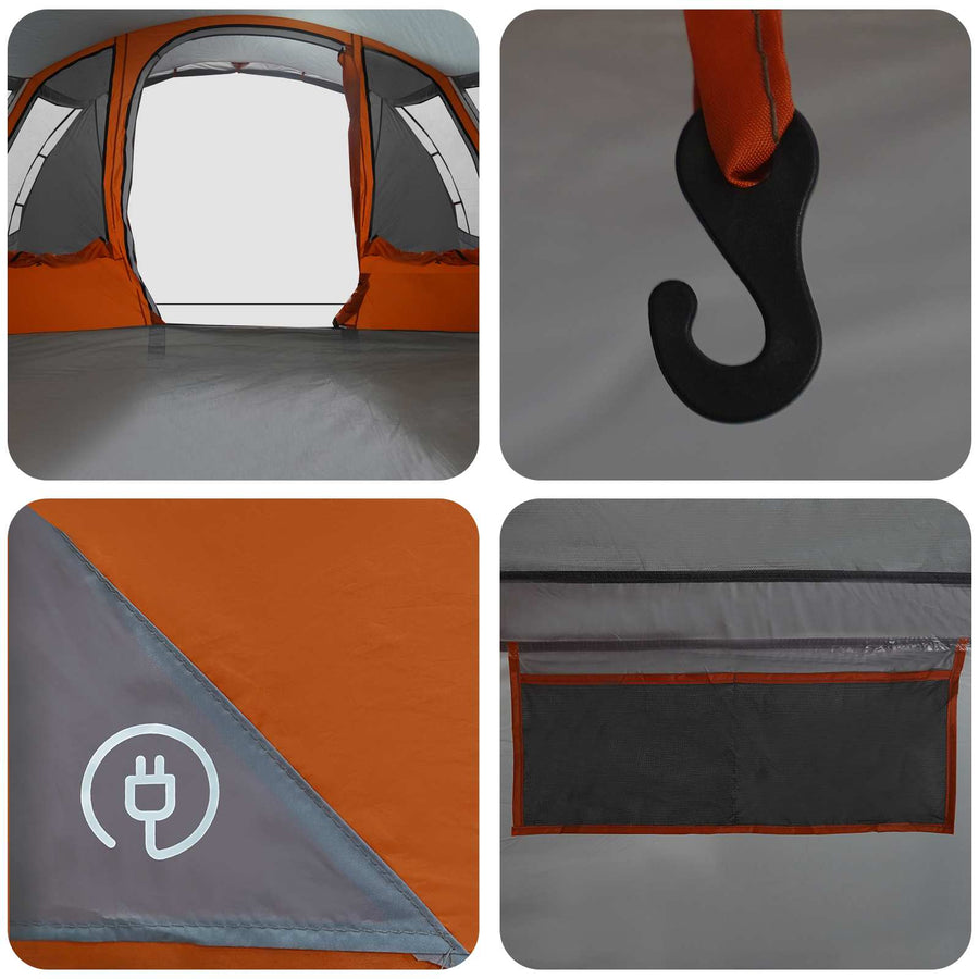 Tunneltent Grijs en Oranje 675 x 392 x 210 cm