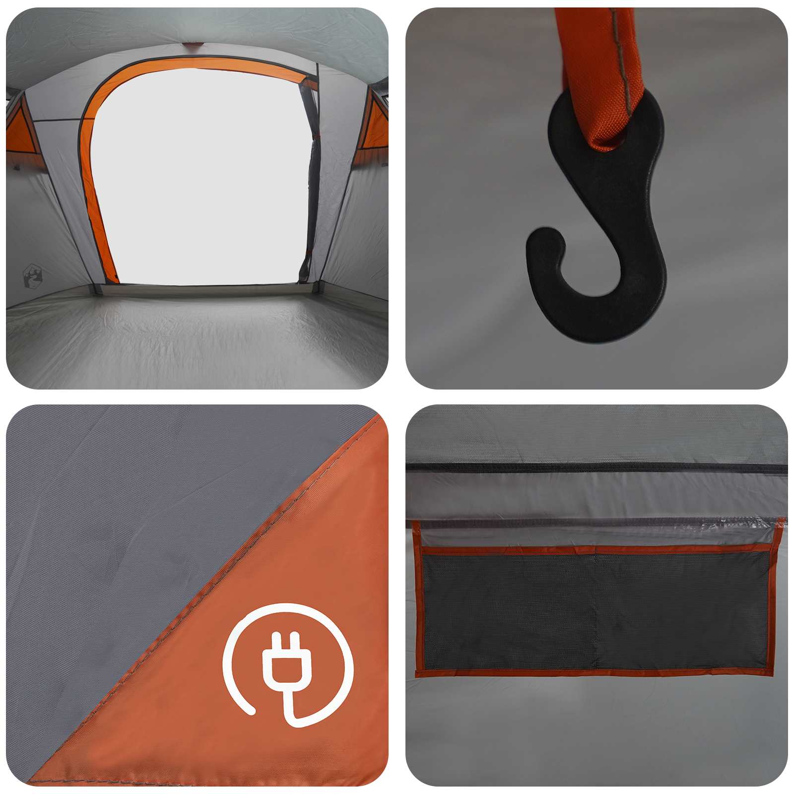 Tunneltent Grijs en Oranje 505 x 330 x 204 cm