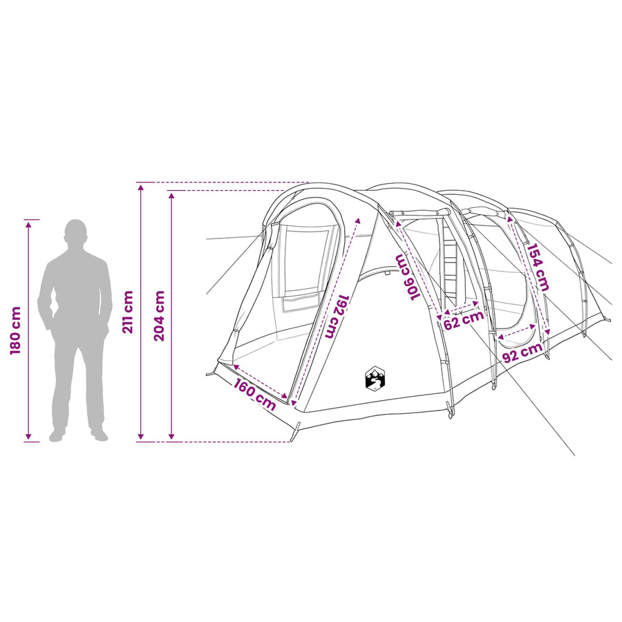 Tunneltent Grijs en Oranje 505 x 330 x 204 cm