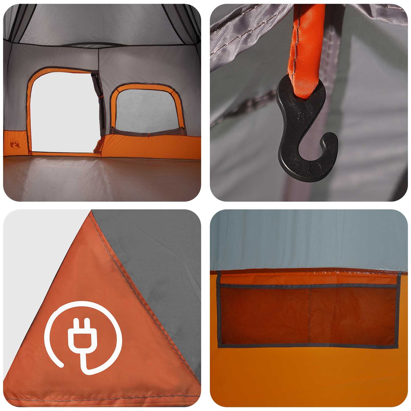 Directe Tent Grijs en Oranje 340 x 280 x 190 cm