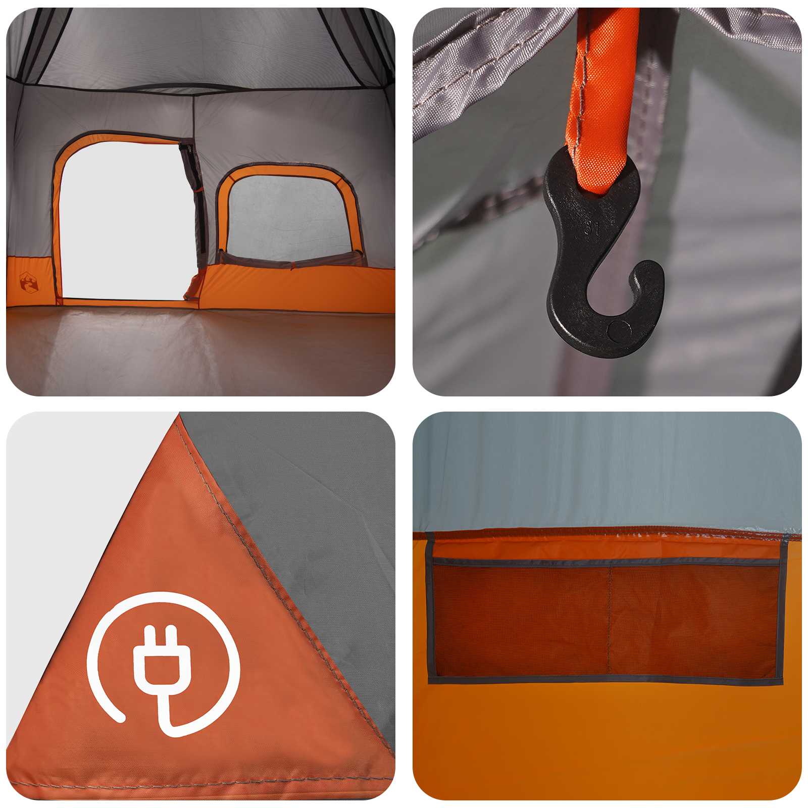 Directe Tent Grijs en Oranje 340 x 280 x 190 cm