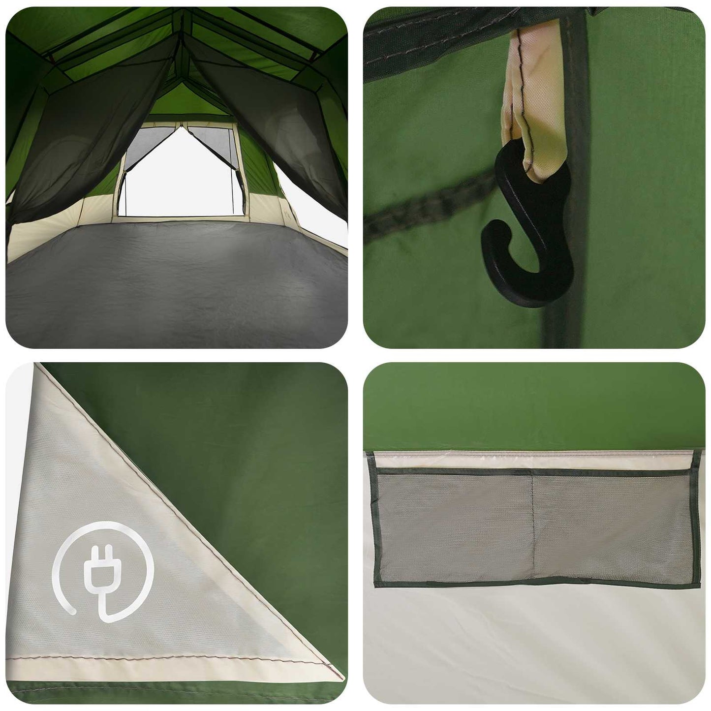 Directe Tent Groen 8-persoons 185T Polyester met PU Coating